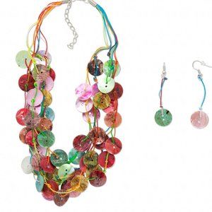 Fashion Shell Necklace & Earrings- New